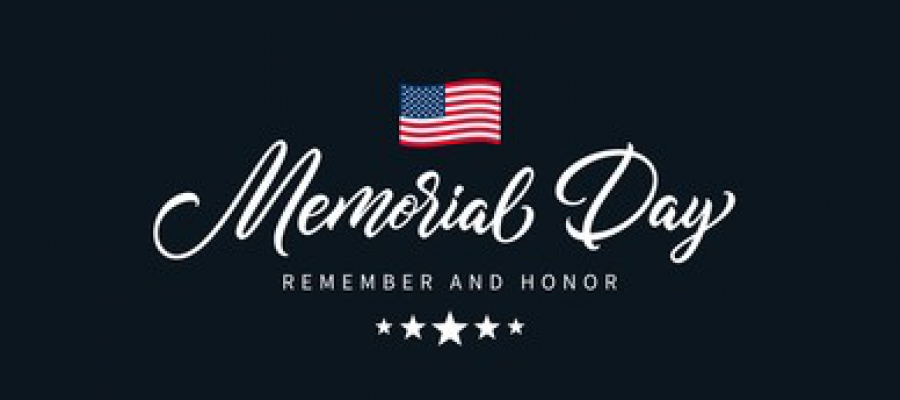 Memorial Day with remember and honor and American flag