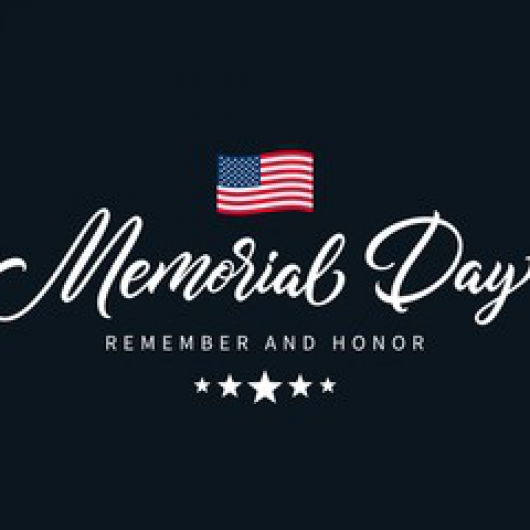 Memorial Day with remember and honor and American flag